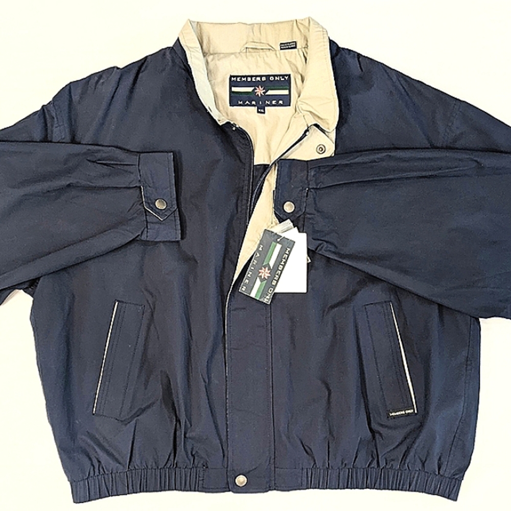 VINTAGE Members Only Mariner Racer 80's Retro Running Casual Blue NWT XXL Jacket